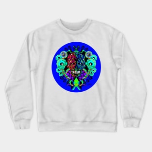 blue crimson dawn ecopop tree of life catrina skull monster art Crewneck Sweatshirt